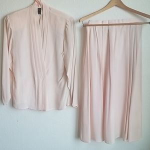 Pink Silk skirt suit